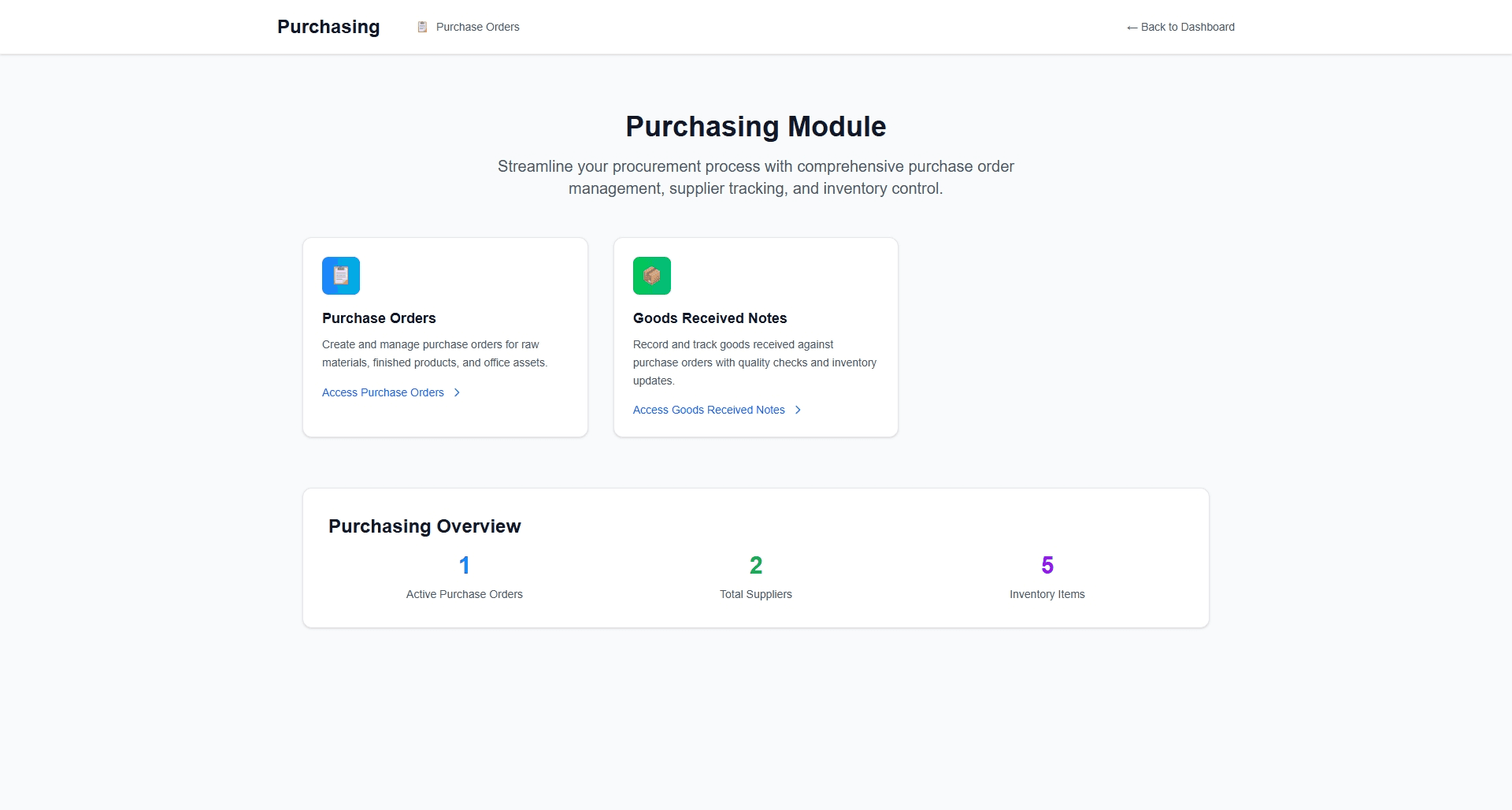 Ceylon ERP purchasing module